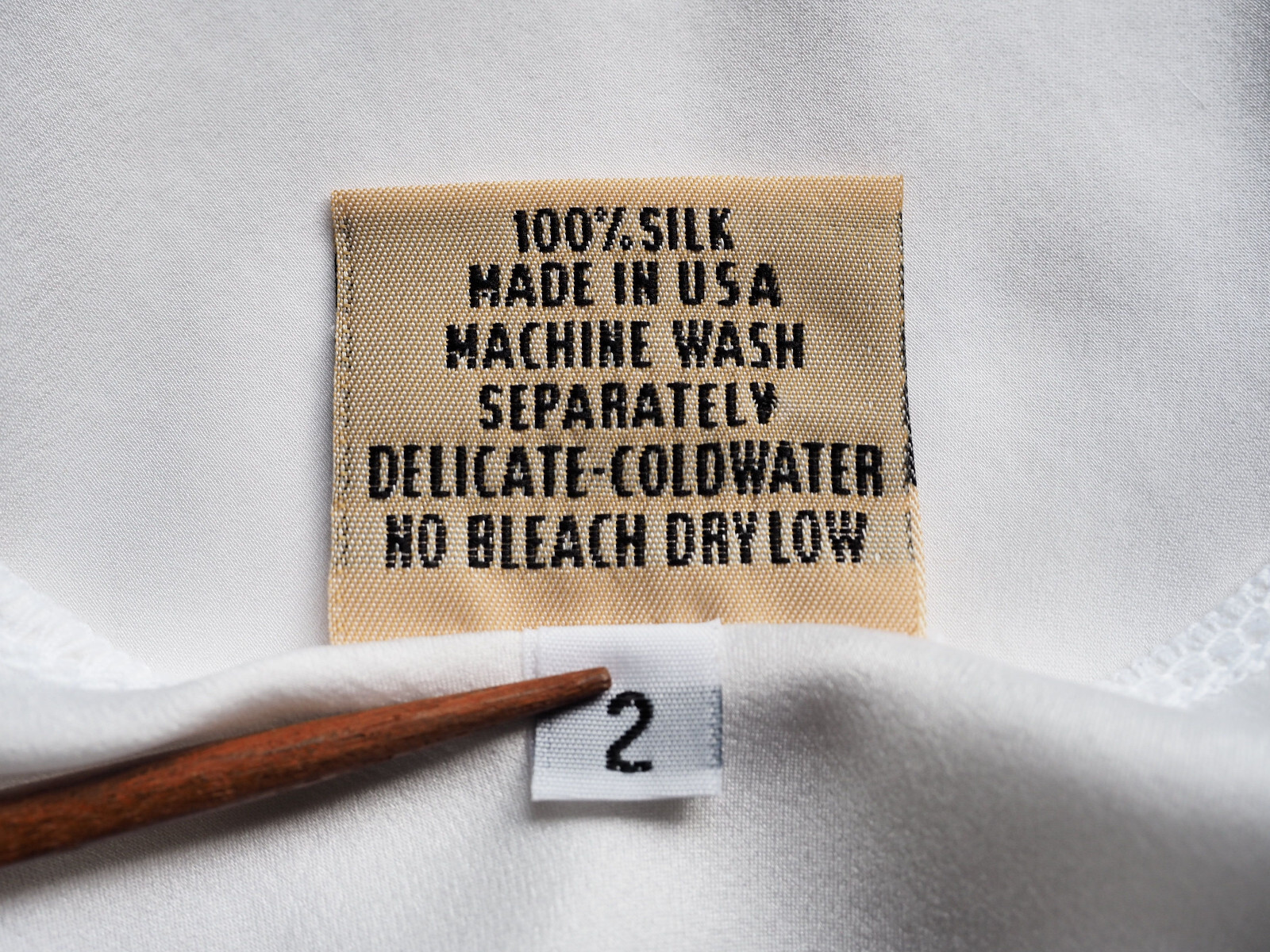 Vintage URU Made In USA 100% Washable Silk Sleeveless Dress Tunic Off-White 2