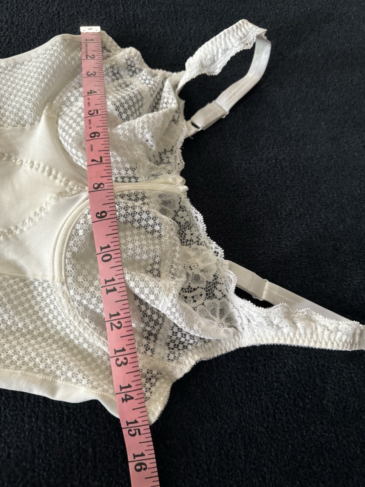 Vintage White Lace Teddy Lingerie By Goddess Size 38B Bodysuit 70s 80s Underwire