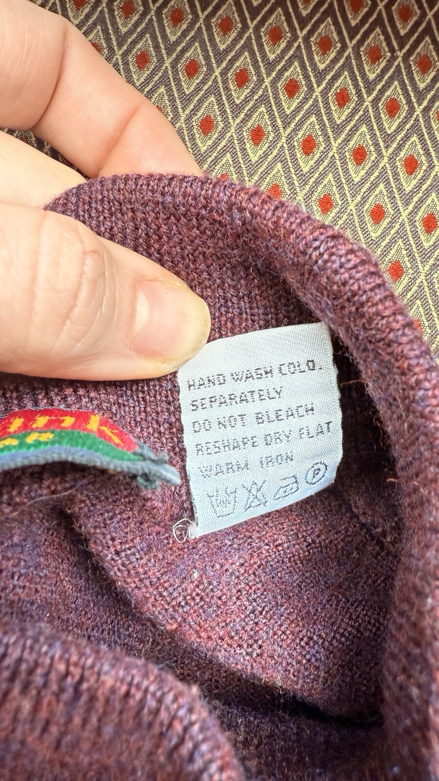 Jos A Bank mockneck turtleneck sweater size L- Virgin Wool- Purple