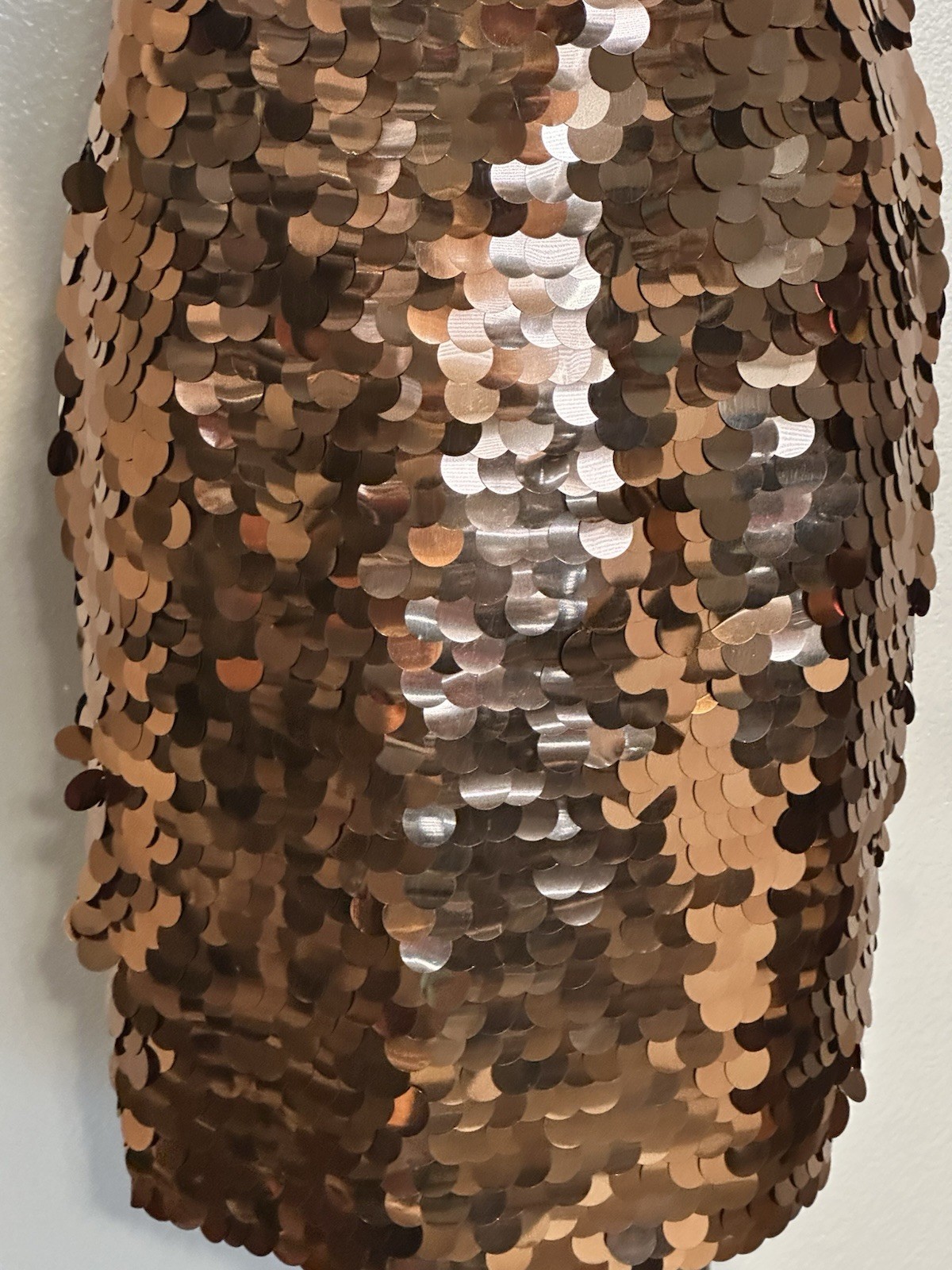 Black Tie Oleg Cassini Dress Womens 4 Bronze Gold Sequin Silk Vintage Cocktail