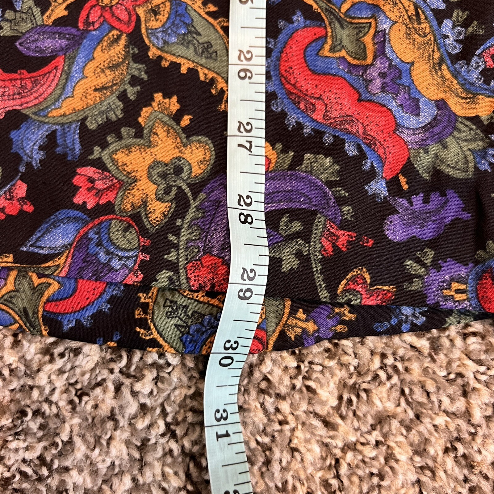 Vintage 90’s California Connection Multicolor Paisley Midi Circle Skirt Size 22