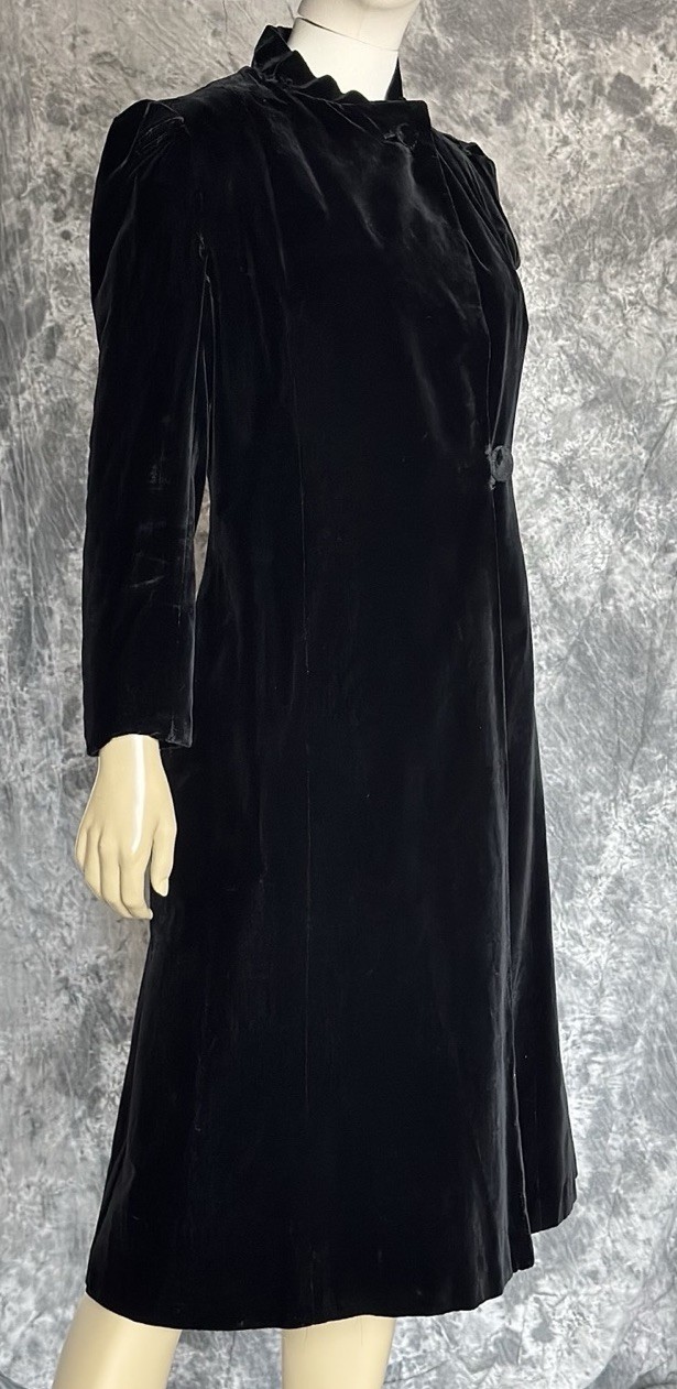 Edwardian Black Silk Velvet Coat Velours du Nord Sony Pictures Opera Jacket