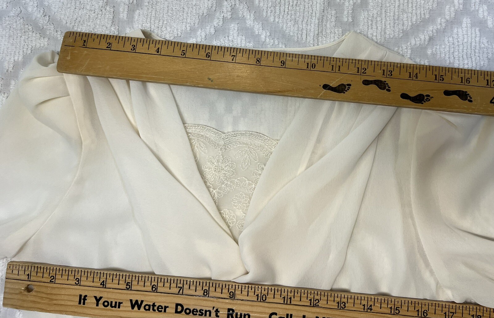 Vtg 80s Alison Peters Dress Sz S Ivory Wedding Lace Cowl Sheer Midi Satin Belt