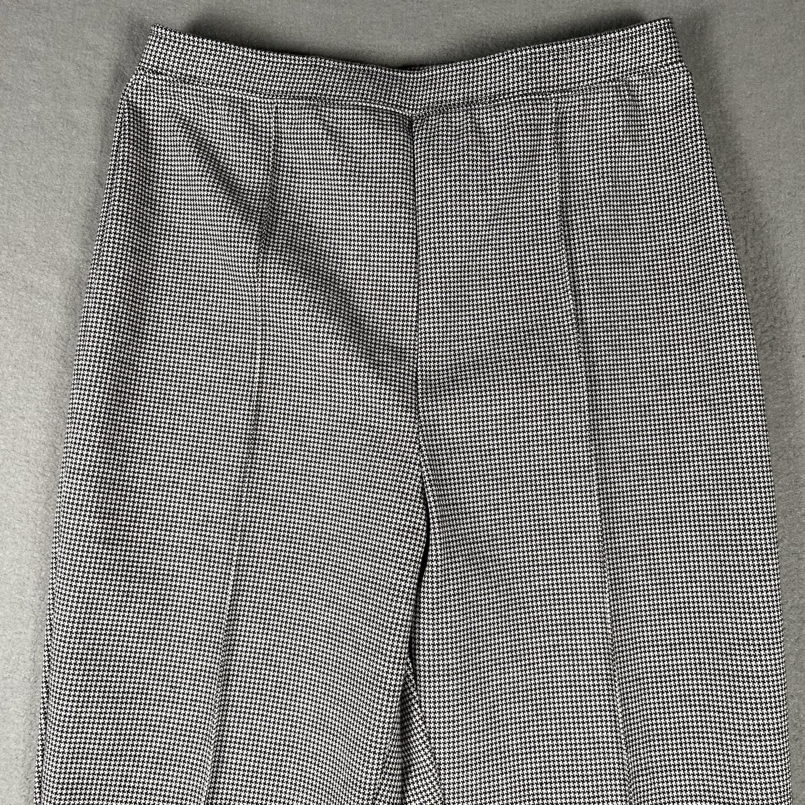 Vtg Sear Classic Elements Womens Pants Black Gray Check Medium USA Made NWT