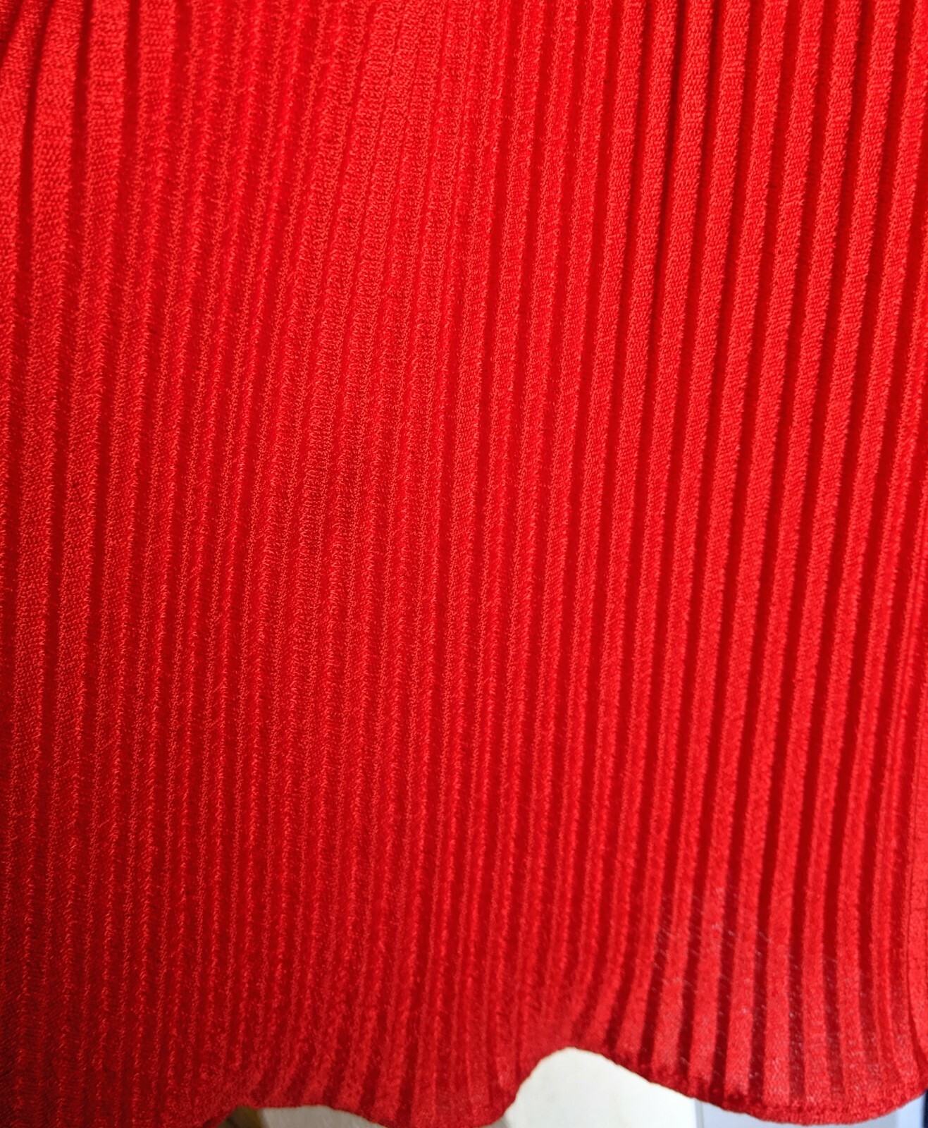 Vintage Three Flaggs Accordian Pleat Red Blouse Skirt Set Stunning Edith Flagg M