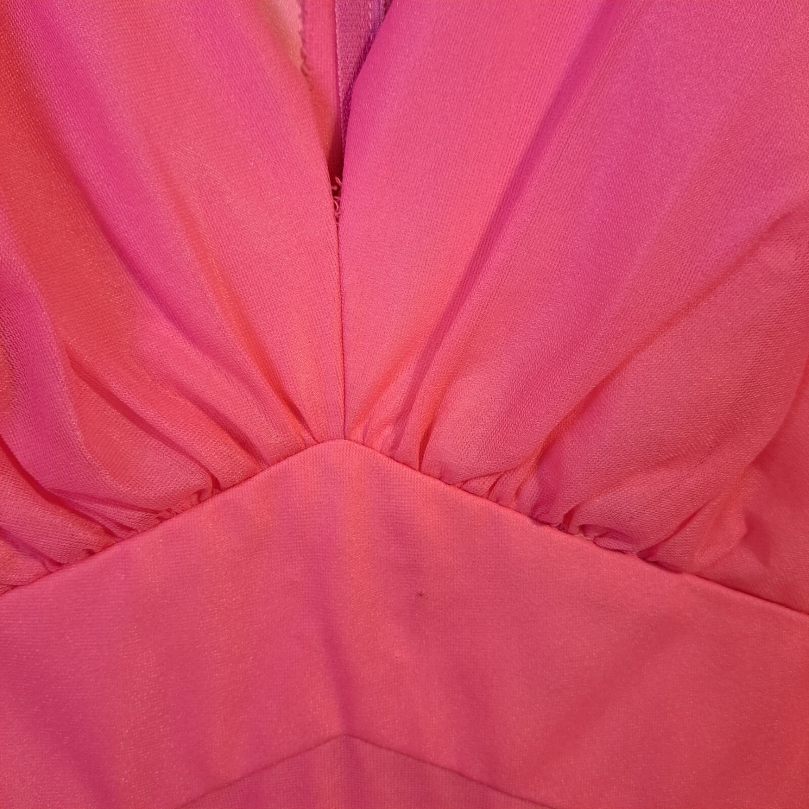 Pink 70s Long Flowy Empire Waist Dress Chiffon Butterfly Sleeves Medium/6