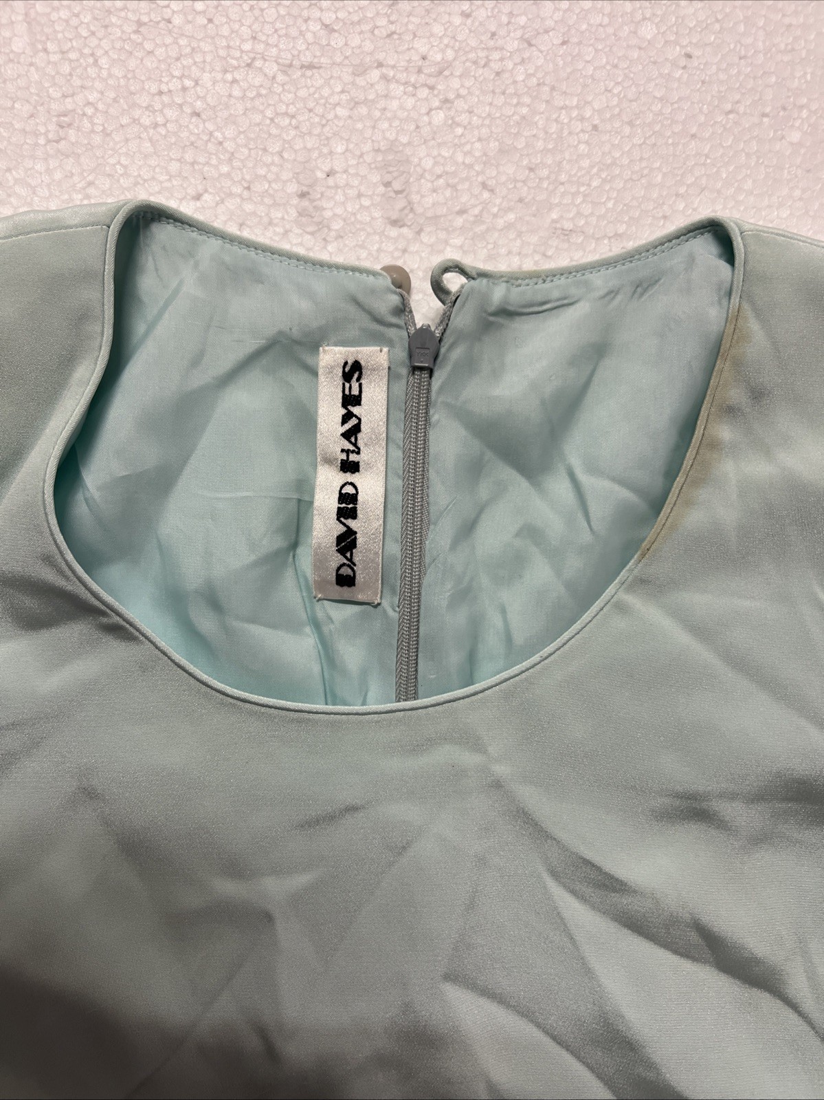VINTAGE 80’s Saks Fifth Ave David Hayes Dress Flawed Mint Green Silk Sz 6