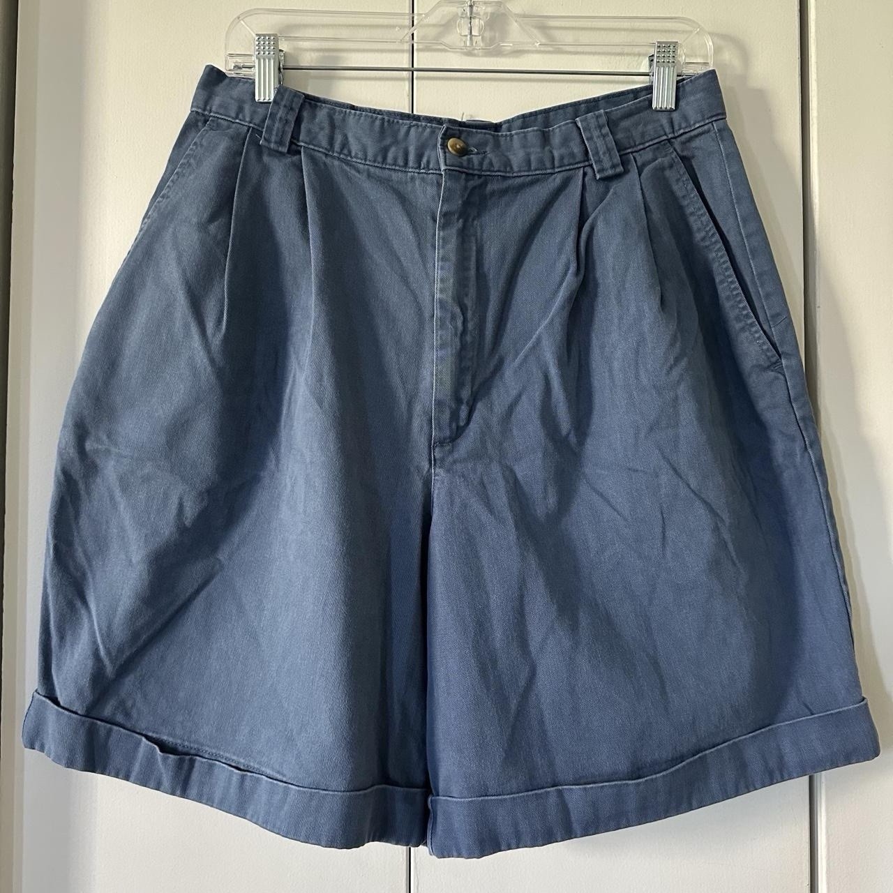 Vintage 60s/70s Made In USA Blue 100% Cotton Shorts Talon Zipper Land’s End M