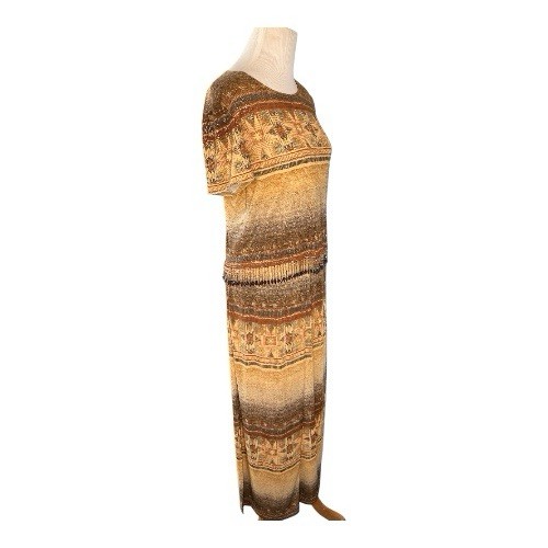 Vintage 90’s Aztec Beaded Boho Skirt & Top Size 12 Joseph Ribkoff