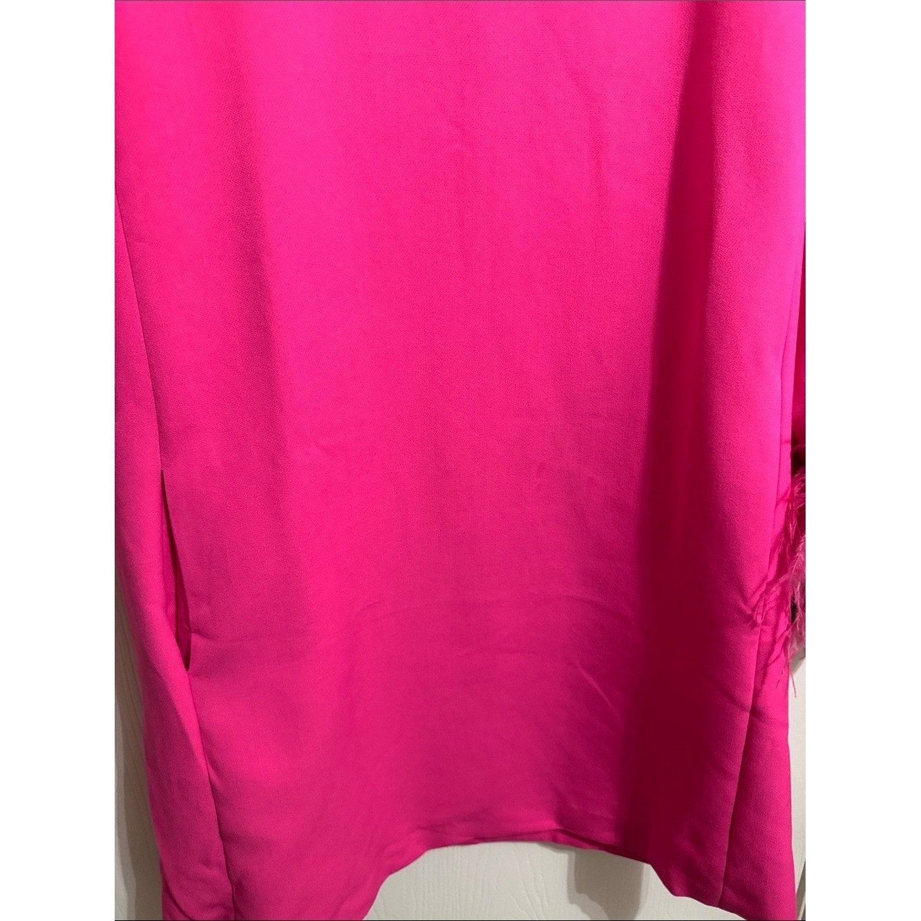 Tuckernuck Hot Pink Feather Sleeve Cocktail Shift Party Dress Mod Ellie XL Retro