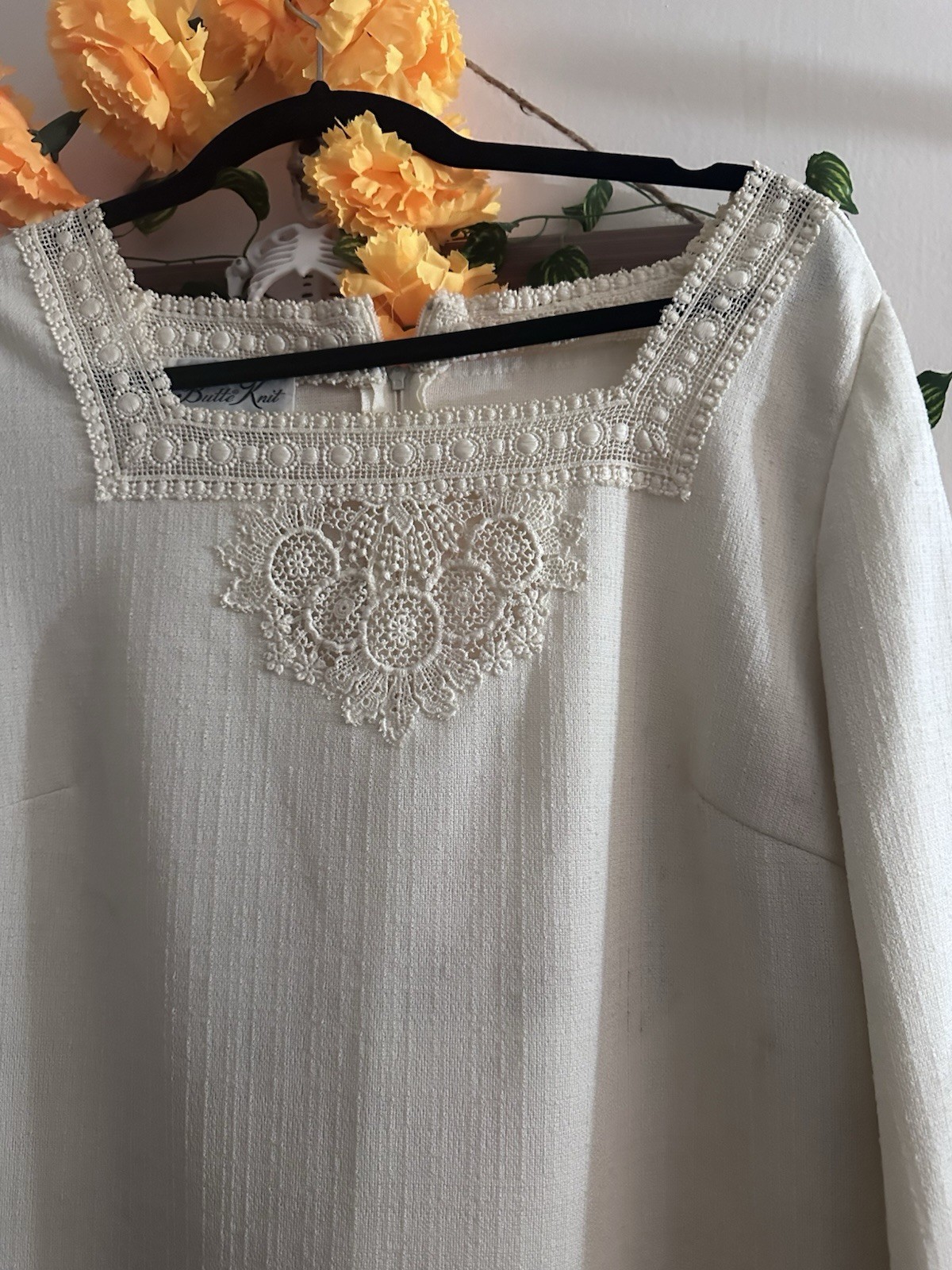 Butte Knit 70’s White Prom Dress Wedding Bridal Formal Dress Size 18