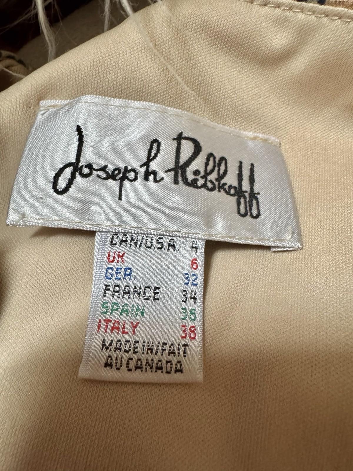 Vtg Joseph Ribkoff Leopard Gold Metallic Zipper Jacket Top Fitted Glam S Canada