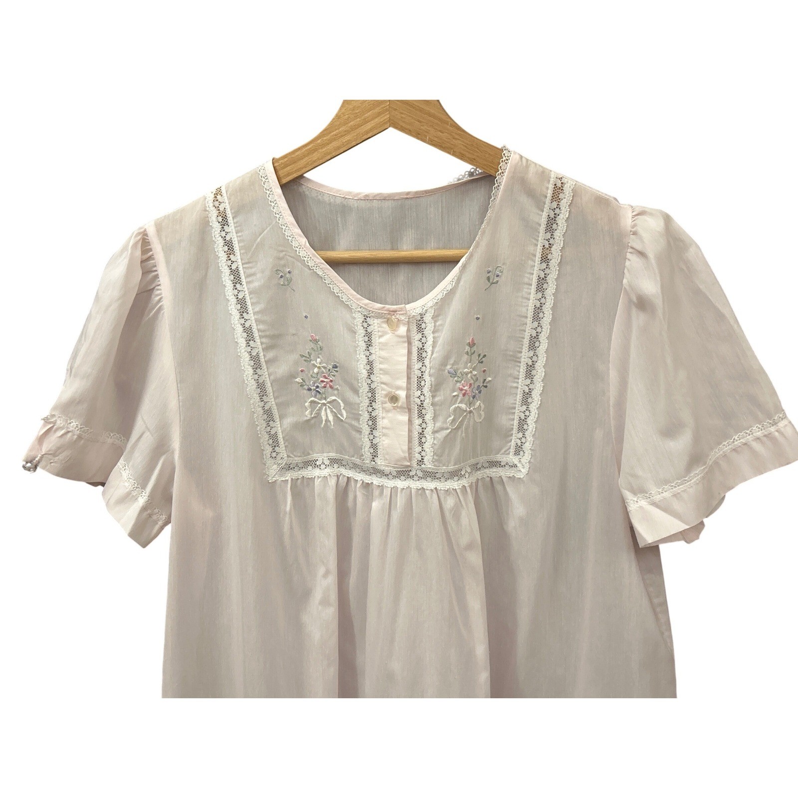 Vintage Unbranded Pink Nightgown Coquette Cottagecore Grandmacore