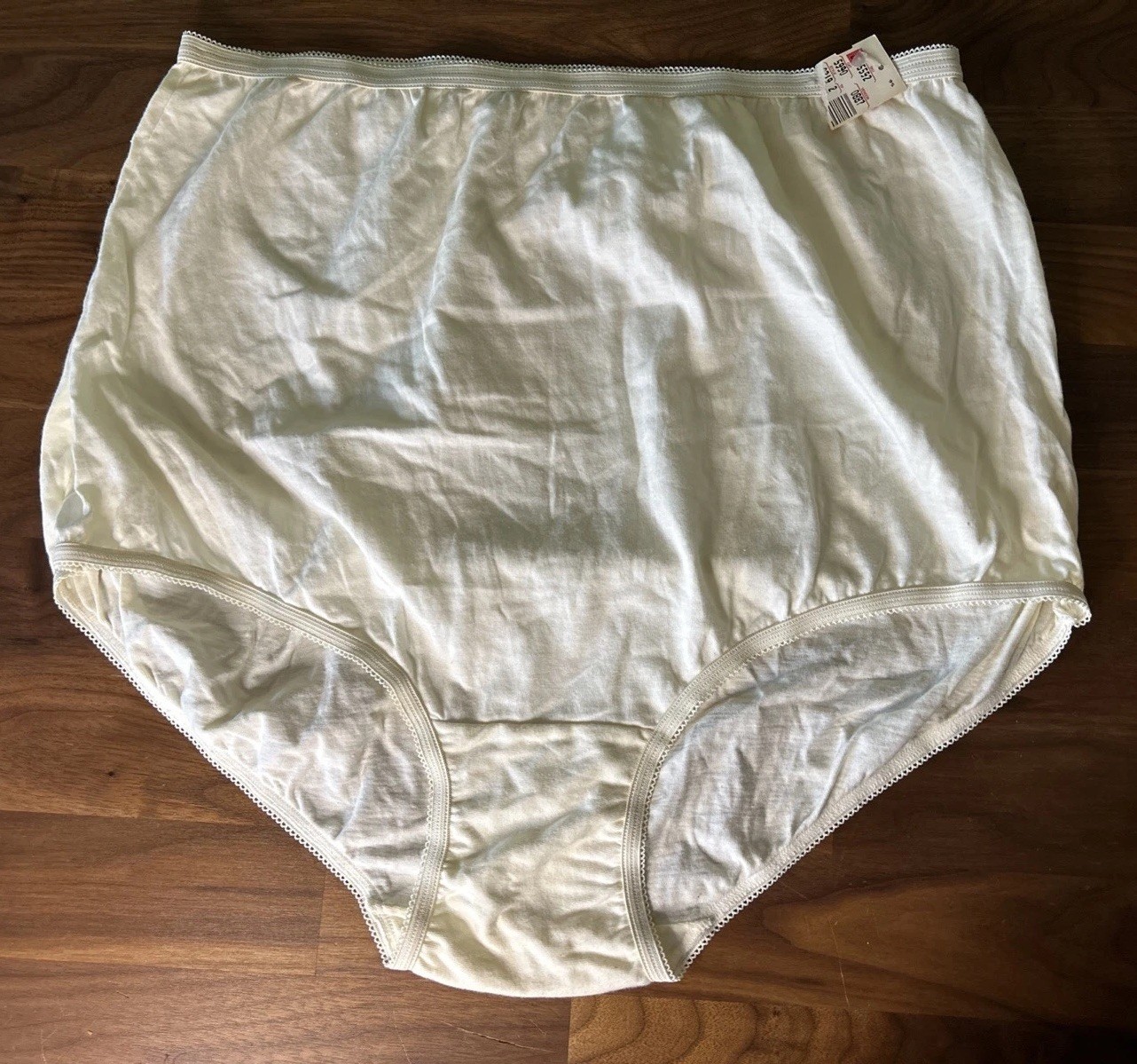 Vtg 90s Panty House Panties Sz 11 100% Cotton New Old Stock Cream Full Cut Brief