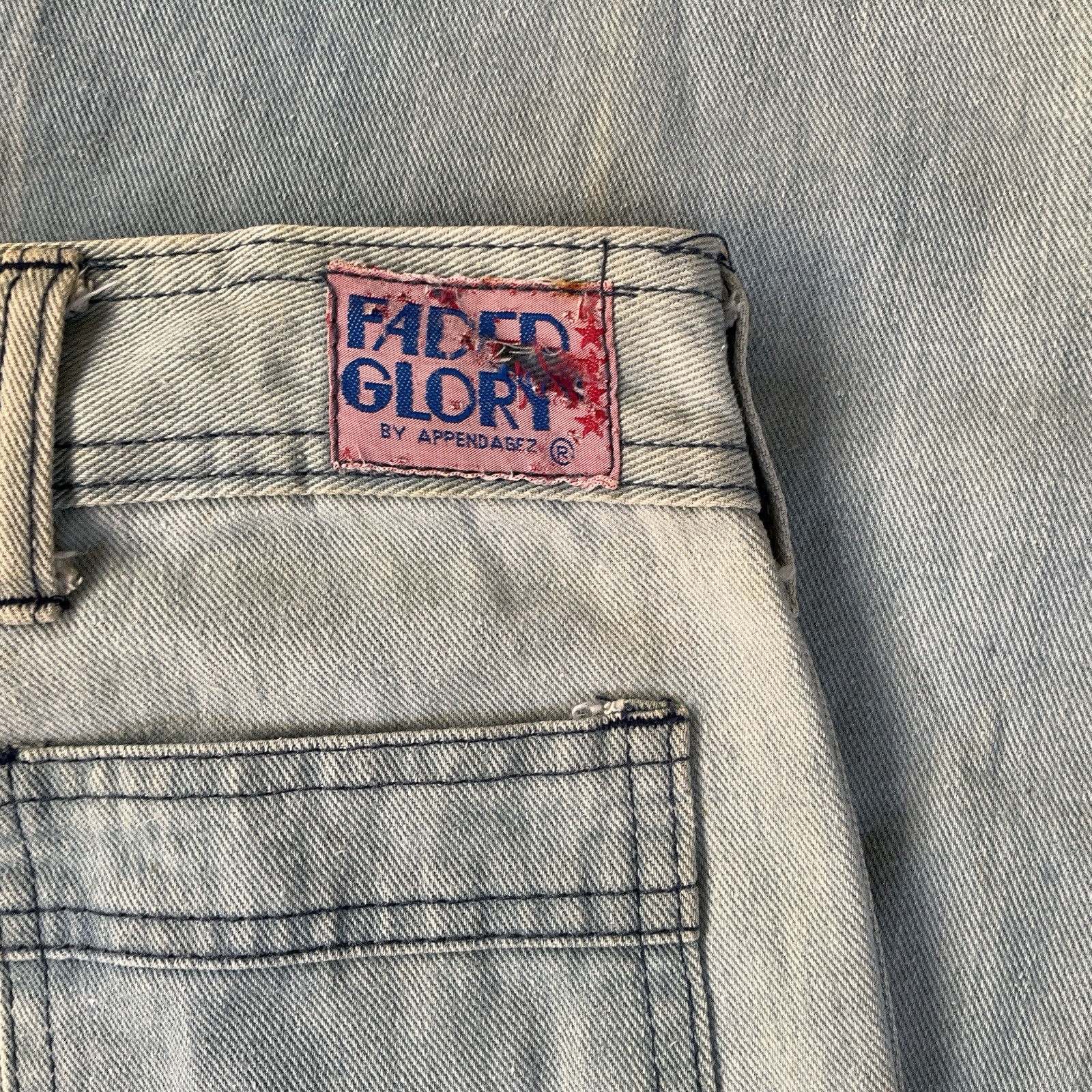 Vintage 70s Faded Glory Bell Bottom Jeans 26×36 Womens Appendagez Flare Hippie