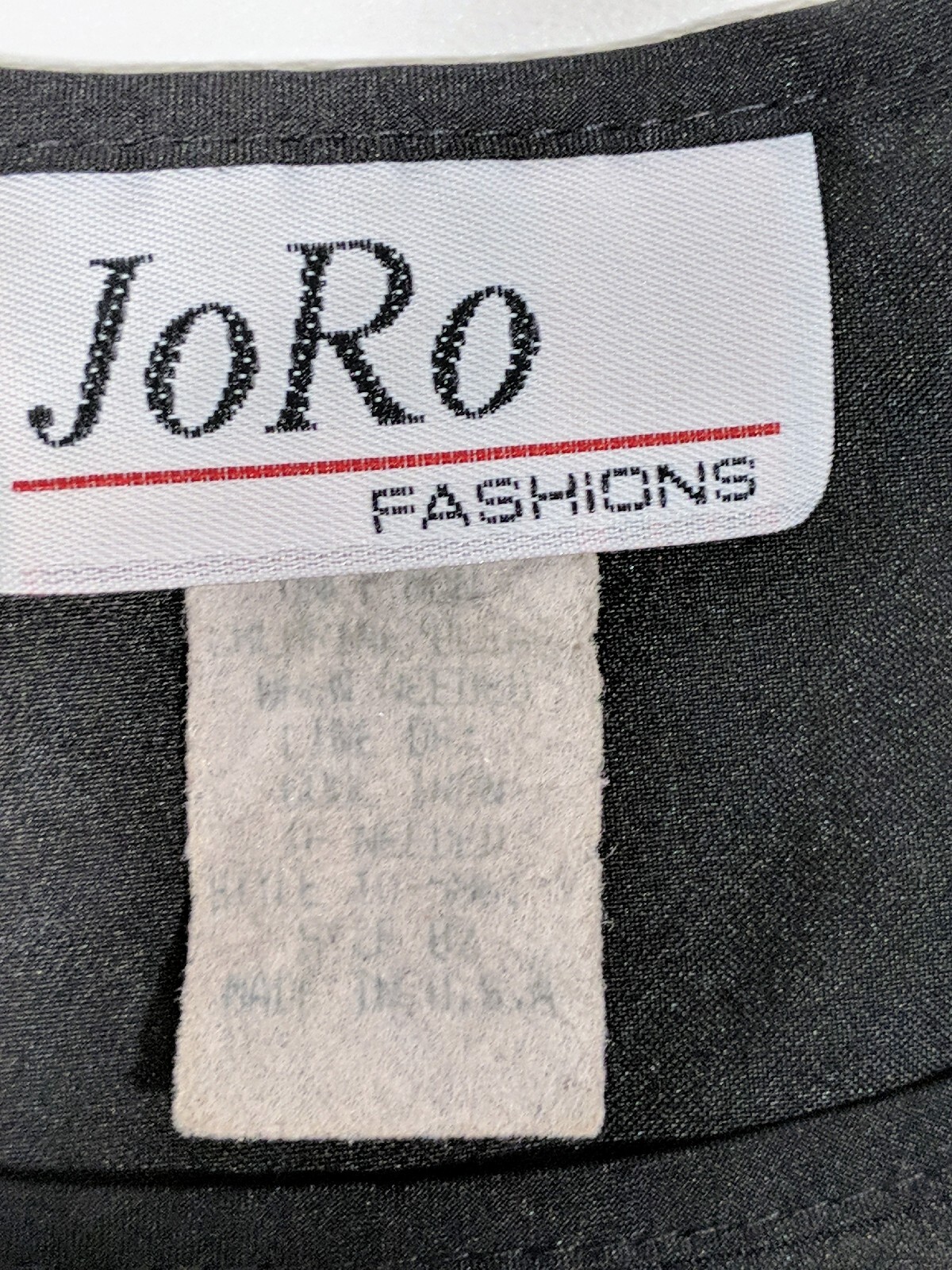Vintage JoRo Fashion 80s Women Top Shirt Black Sleeve Less Plus Size 1X