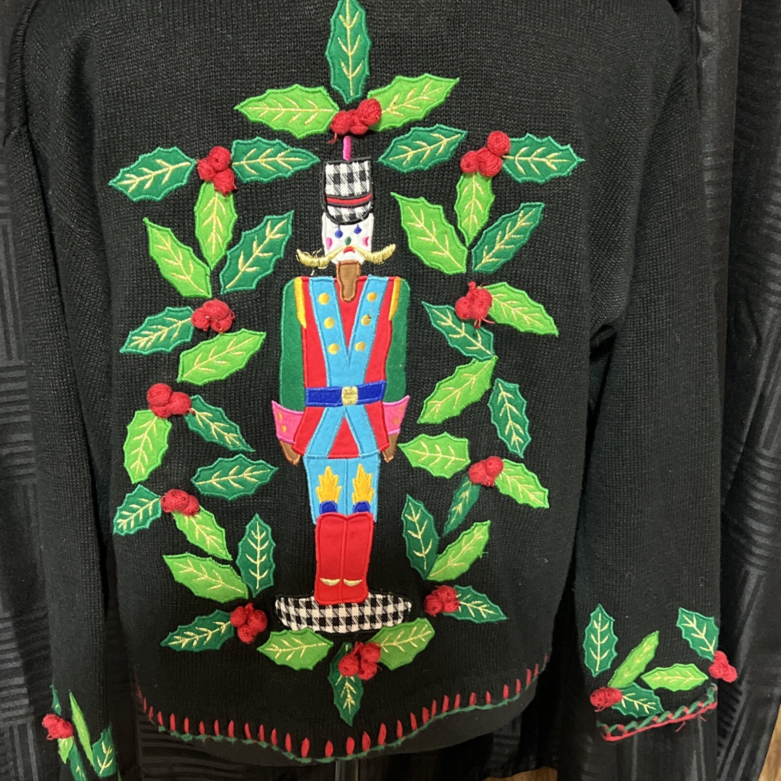 Vintage 1980s Bouillabaisse Deborah Christmas Festive Granny Teacher Cardigan M