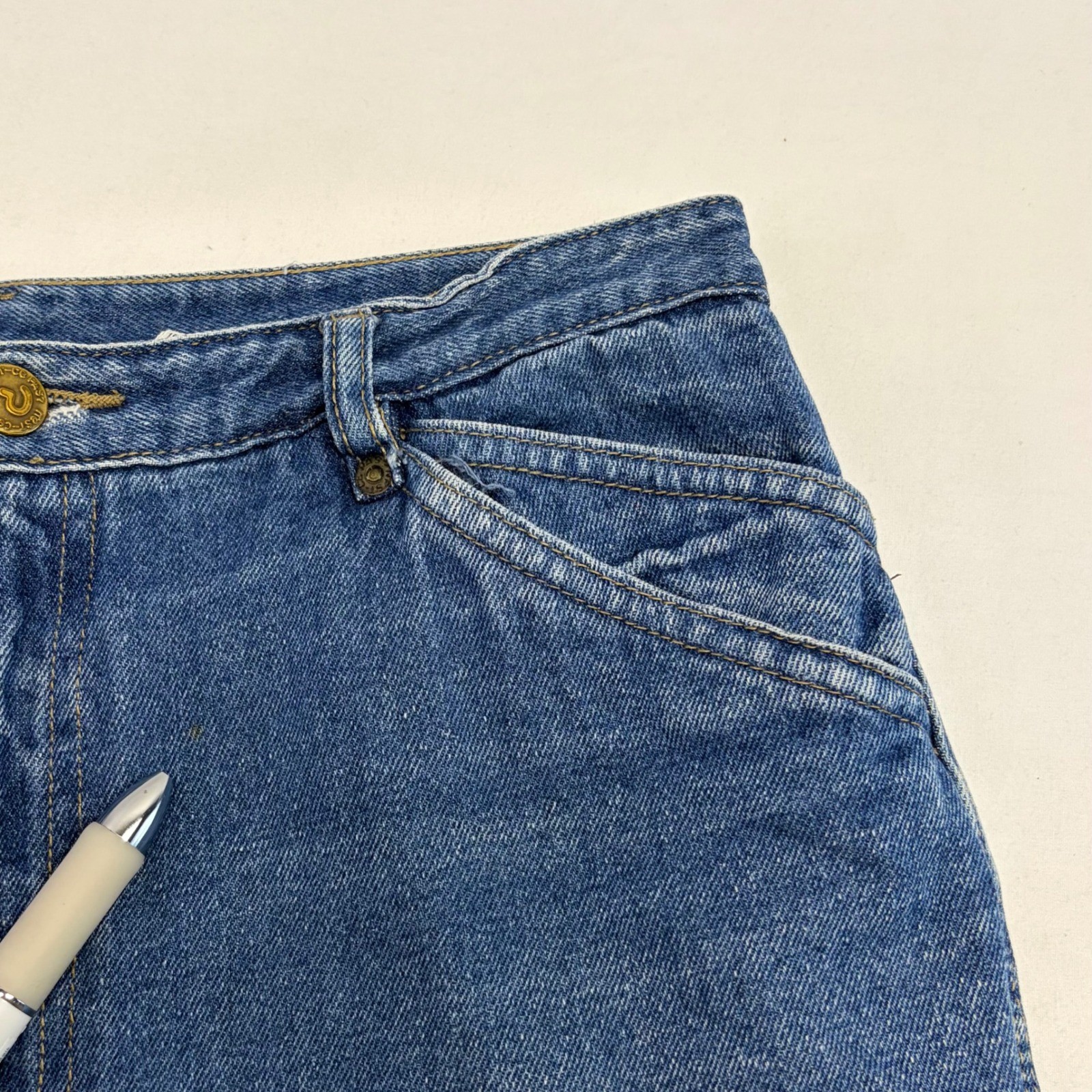 VTG 70s Nest Ce Pas High Waisted Flare Jeans Western Disco Denim 28×32 11/12