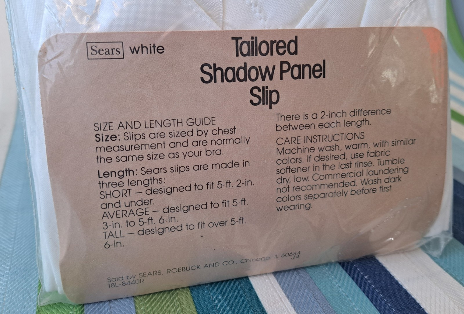 Vintage Sears Tailored Shadow Panel Slip 100% Antron Nylon Ivory Size 36 1 BIN14