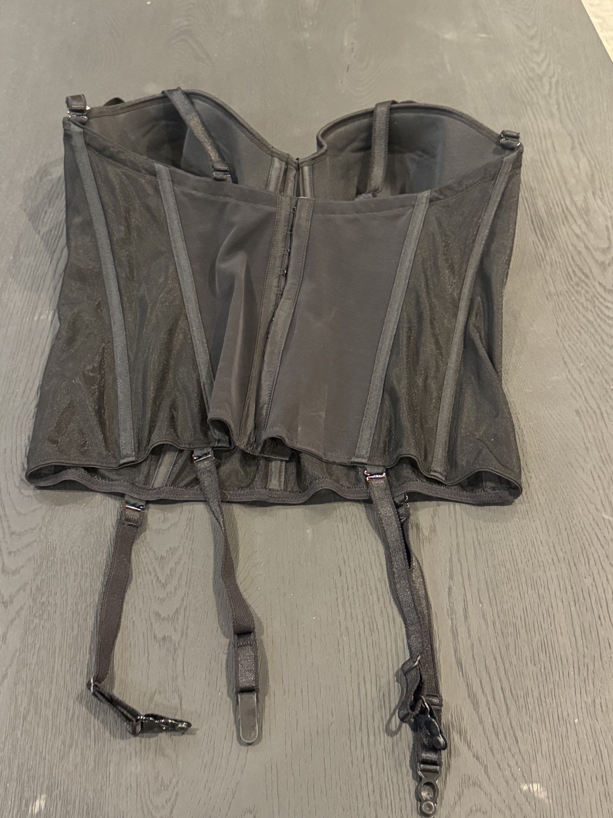 Vintage NWT CARNIVAL 38DDD BLACK Lace Bustier – Corset – Bones & Garters – NEW