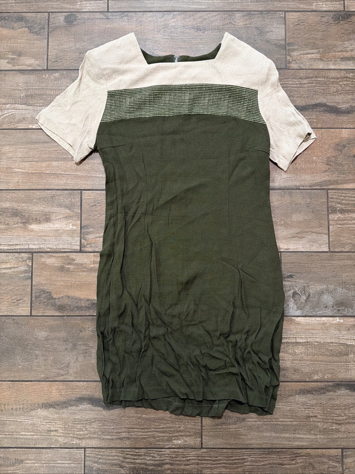 Vintage Betsy’s Things Made In USA Dress Green Cream Sz 16