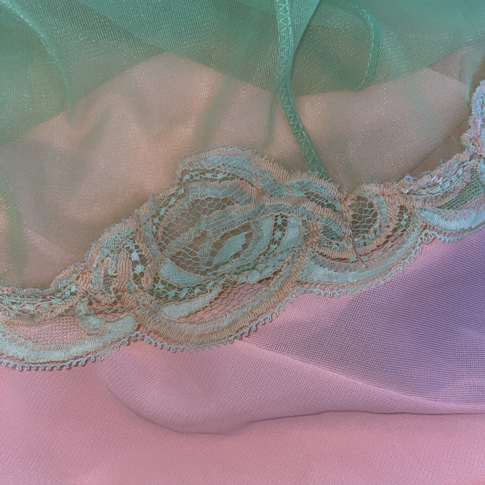 JENELLE OF CALIFORNIA DOUBLE NYLON CHIFFON LINGERIE GOWN Small