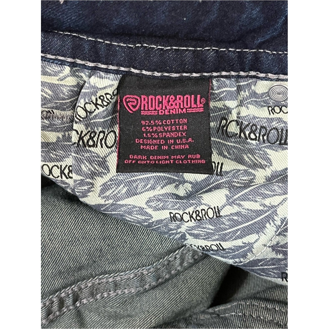 Rock & Roll Denim High Rise Flare Dark Wash 29×32 Button Fly Y2K Western Retro