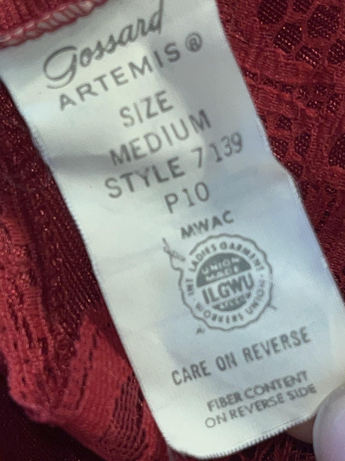 Vintage Gossard Artemis Red Nylon Nightgown Robe Set Size Medium Lace USA