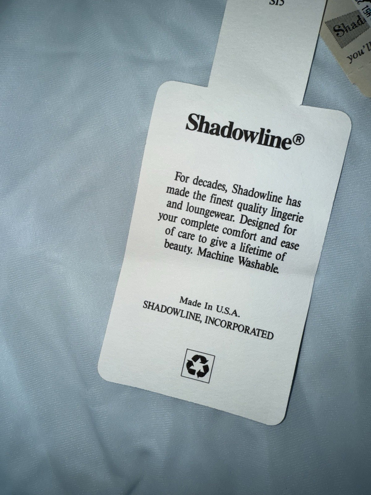 NWT Vtg Nightgown Shadowline Short Flutter Sleeve Sweep Silky Nylon Blue M L