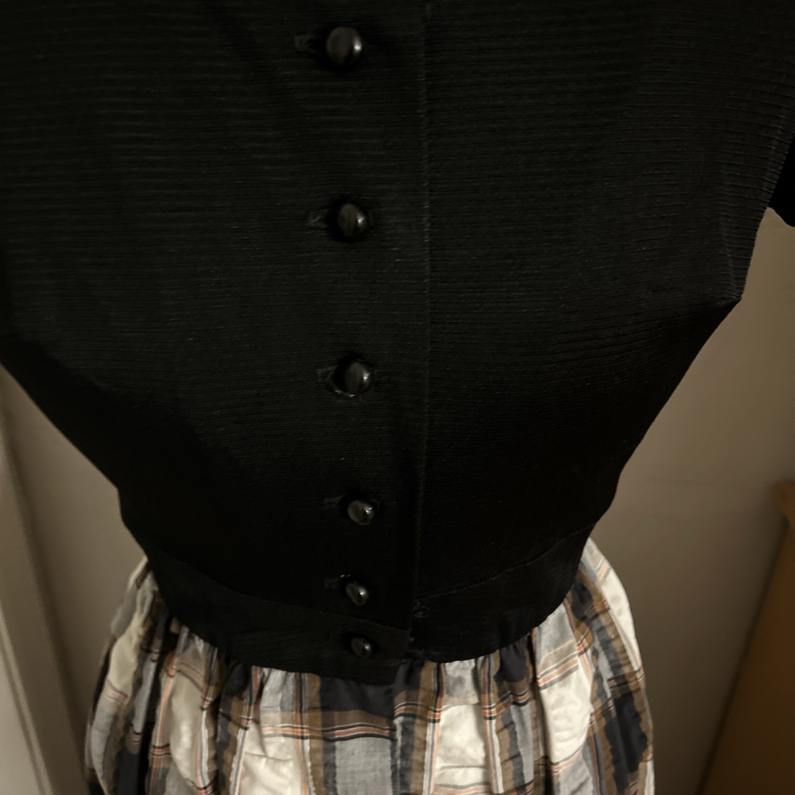 VTG Nancy Greer NY 1950’s Plaid Maxi Day Dress Made USA