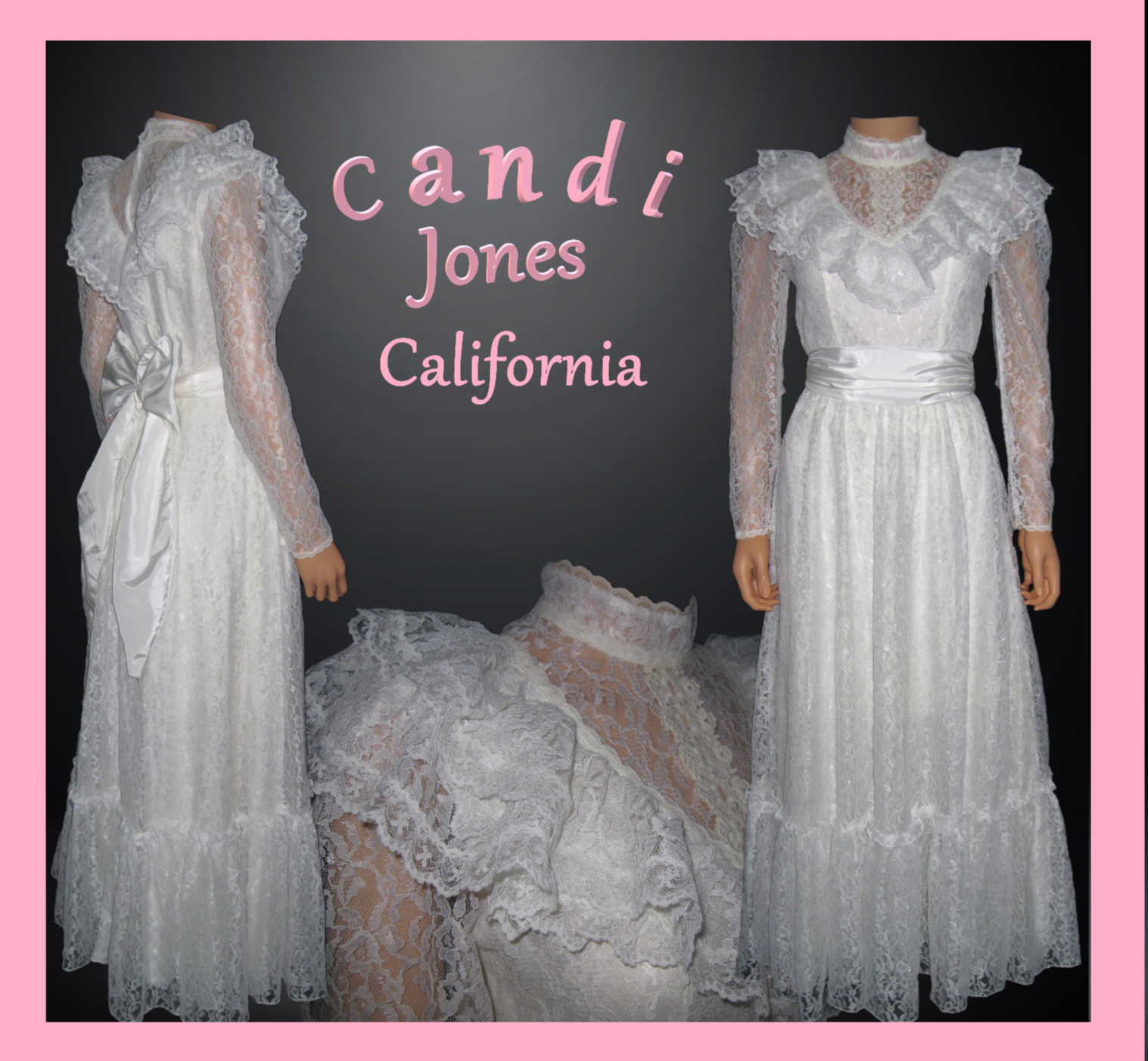 VINTAGE PRARIE MAXI DRESS STYLE CANDI JONES CALIFORNIA