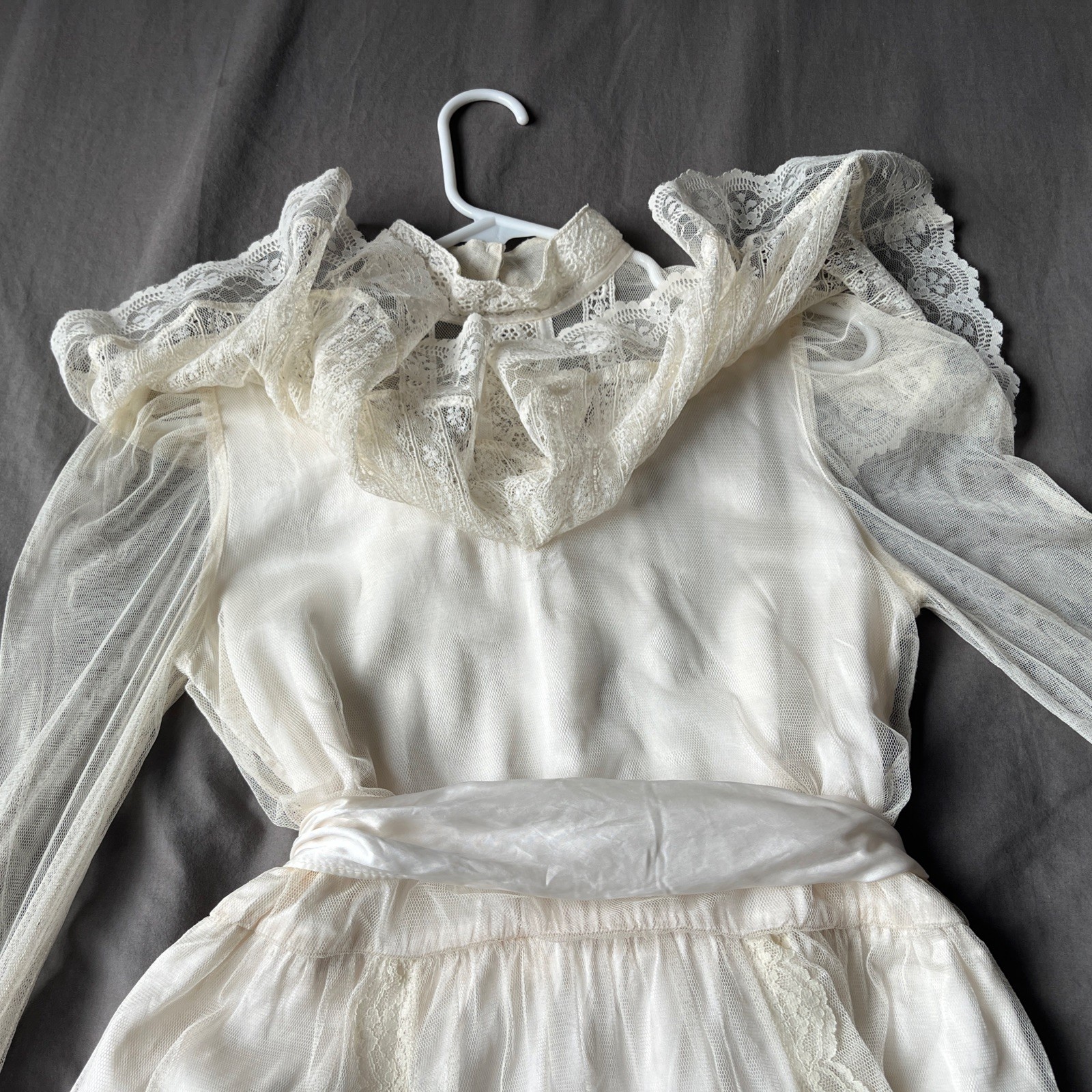 Gunne Sax 70’s Victorian Prairie Bridal Dress Crème Lace Romance Lined Rare Find