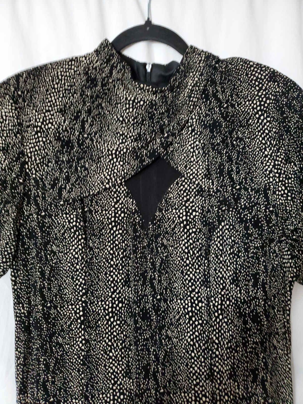 JOSEPH RIBKOFF Vintage Dress SIZE 12 black velvet stretch glitter 90s Y2K