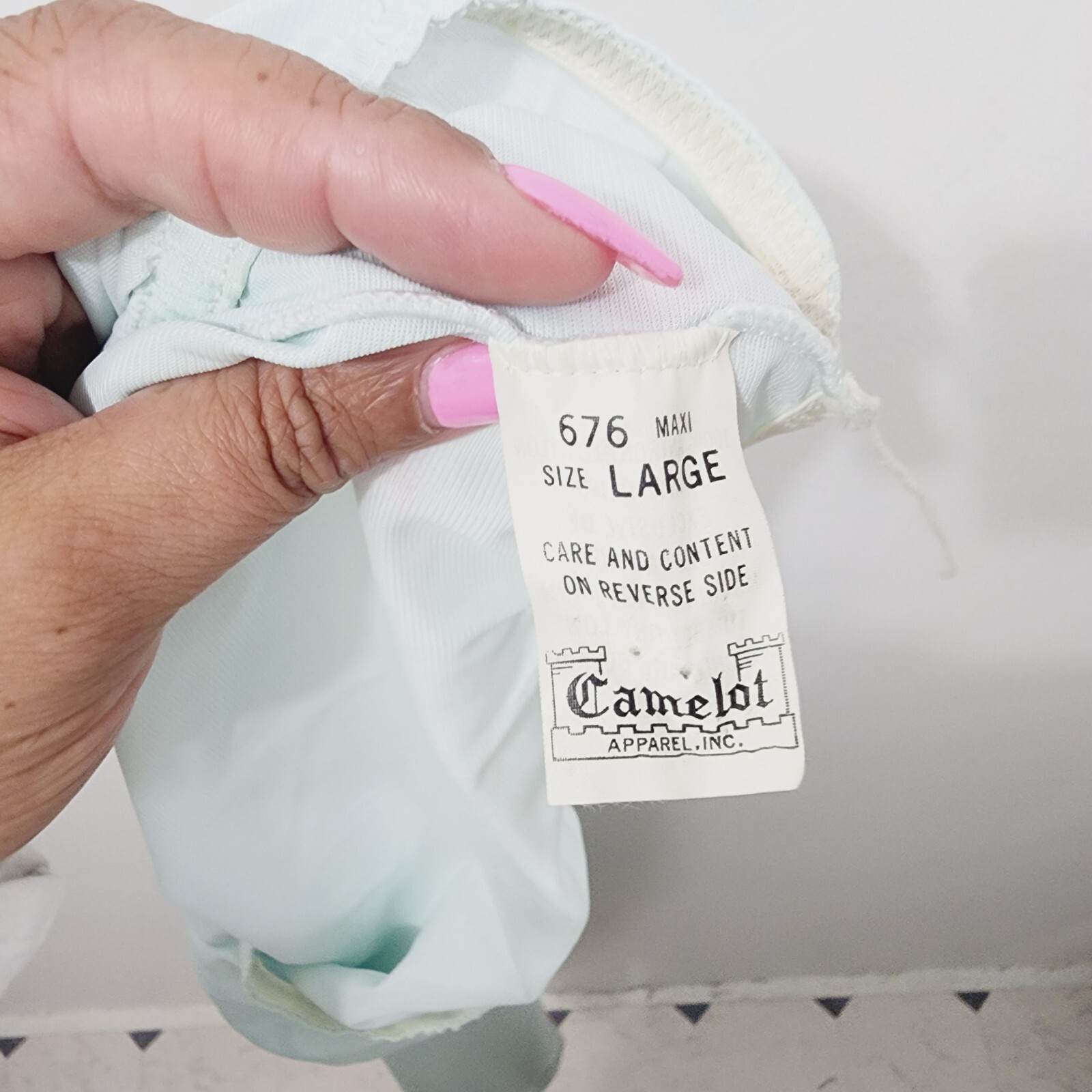 Vintage Camelot 1970s Anti-cling Mint Green Antron Nylon Maxi Slip Women’s Sz L
