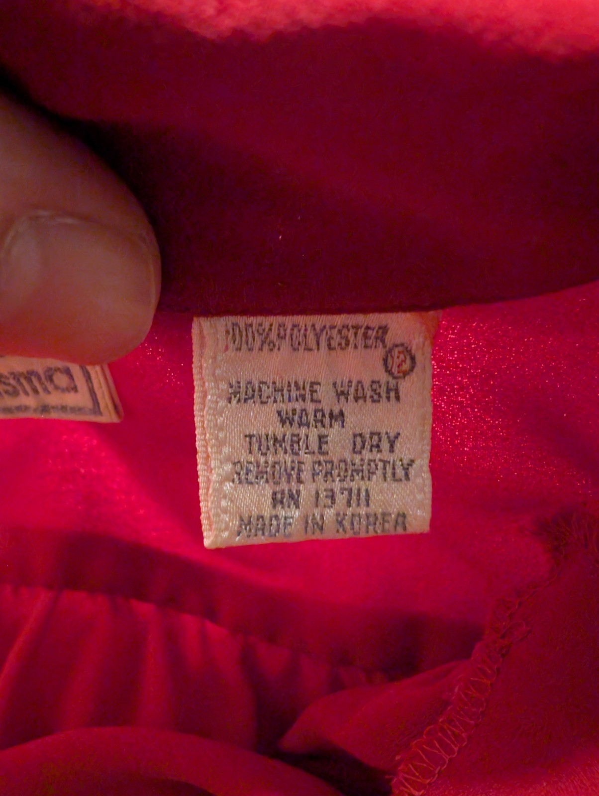 Vintage 80s Charisma Red Balloon Sleeve Blouse Shirt Poly Chiffon Size 12