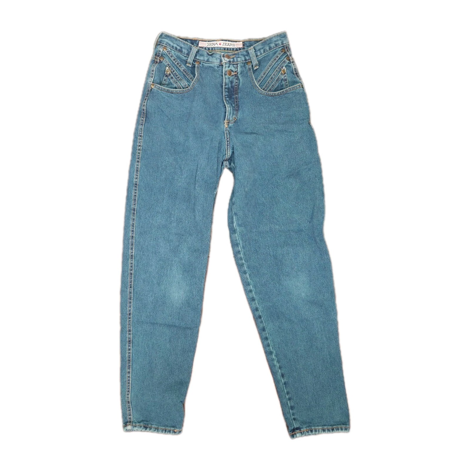 Vintage Zena Denim Jeans Women Size 10 Missy (27×32) Taper Leg 80’s USA Cotton