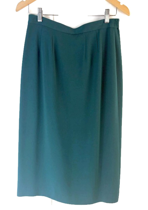 Vintage Beaded Emerald Skirt Suit & Shoes – 80s/90s Style – Costume TV Theater