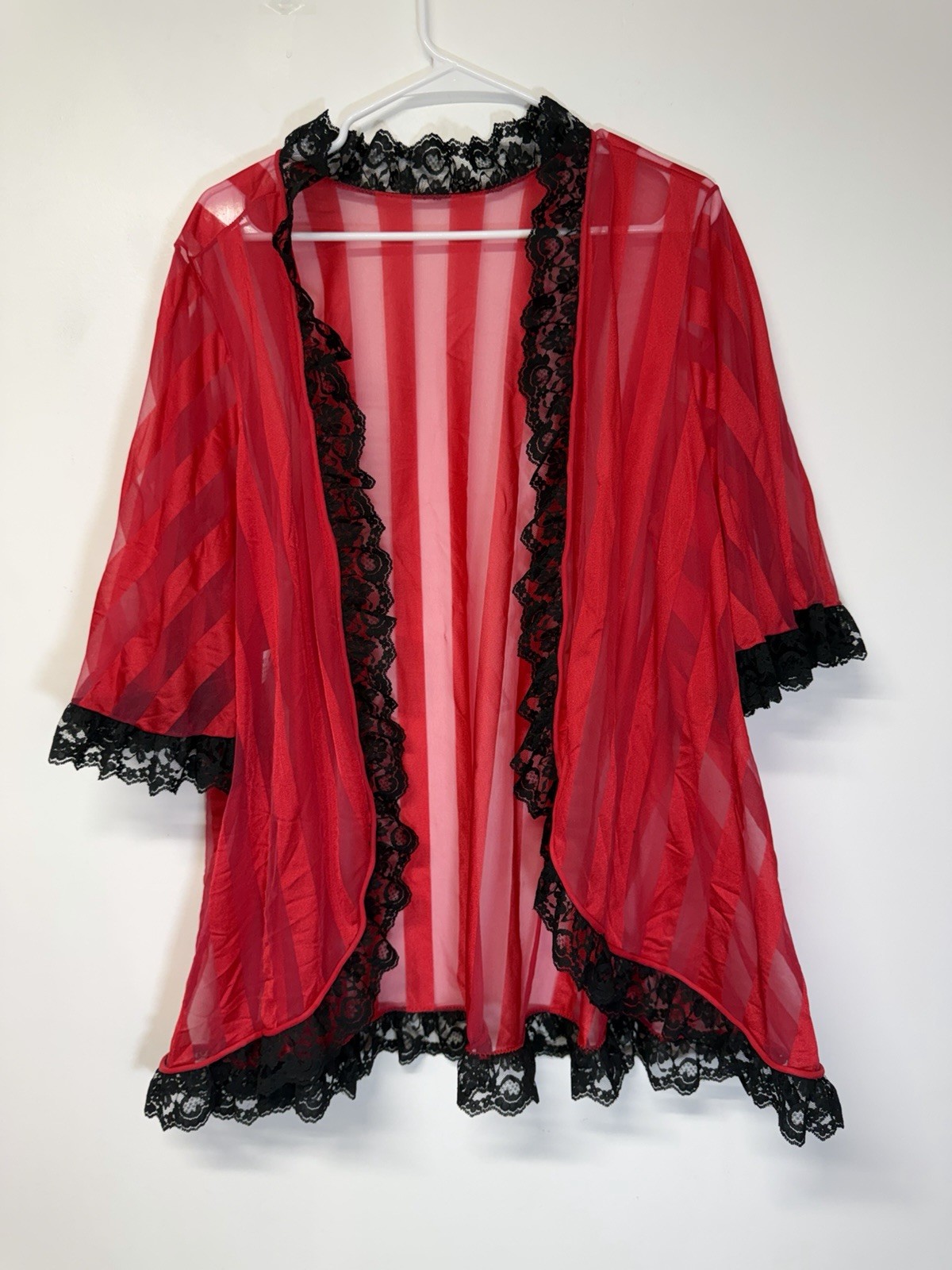Jenelle Lace Baby Doll Lingerie Open From Vintage Y2K 1990s 80s Red Sz 2X
