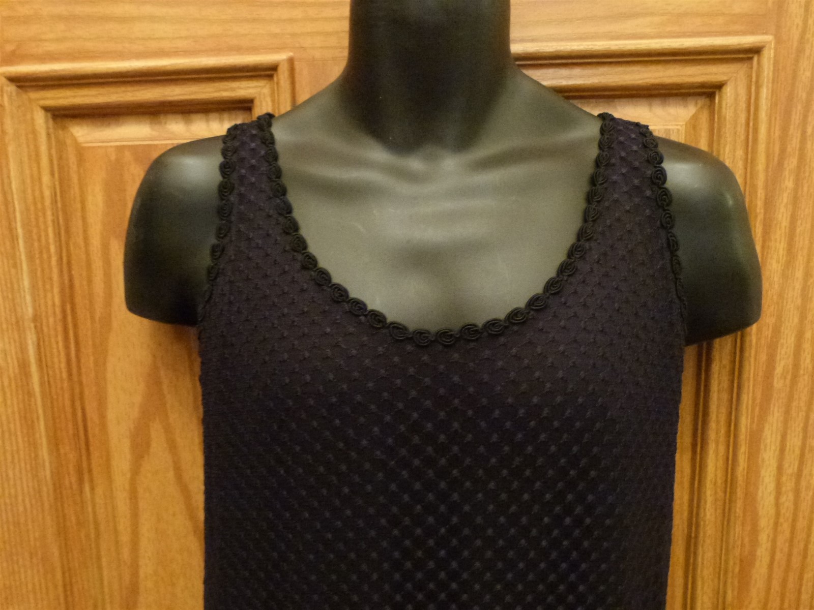 VTG 1980s black swiss polka dot flapper sheath long gothic dress & sheer jacket