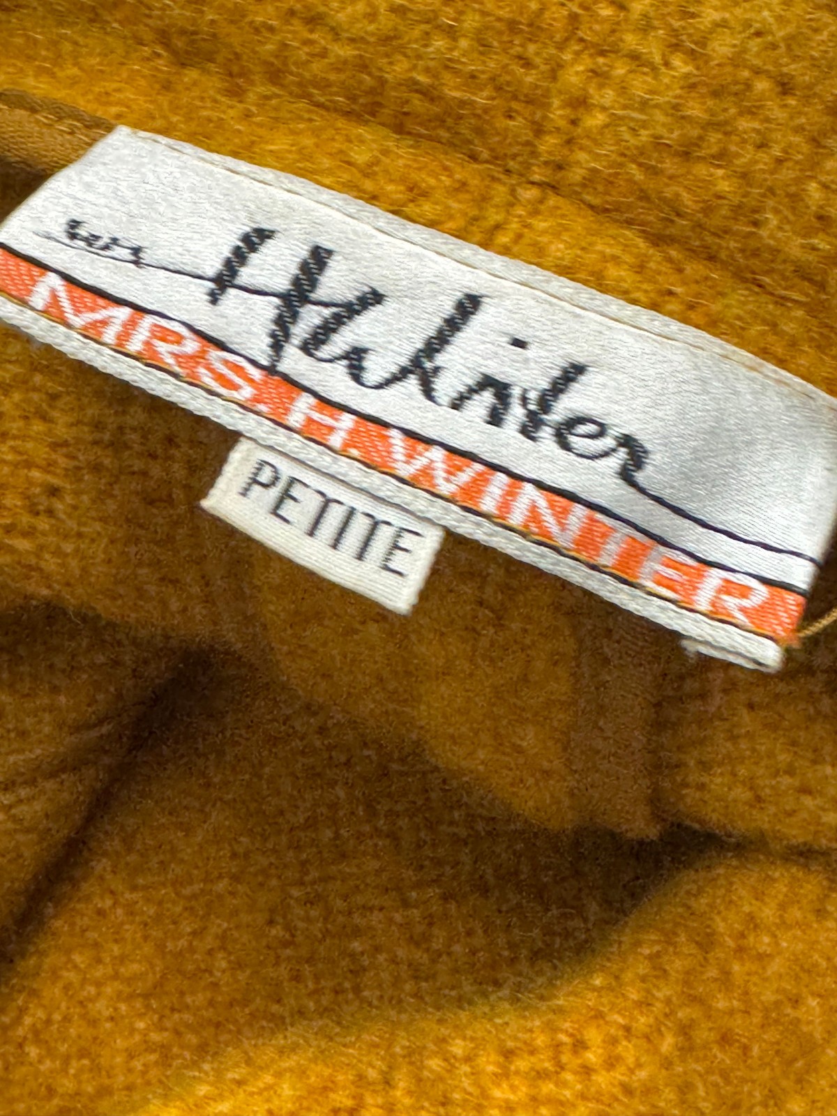 Vintage Mrs. H Winter Yellow Gold Dolman Sleeve Short Coat Small -Petite
