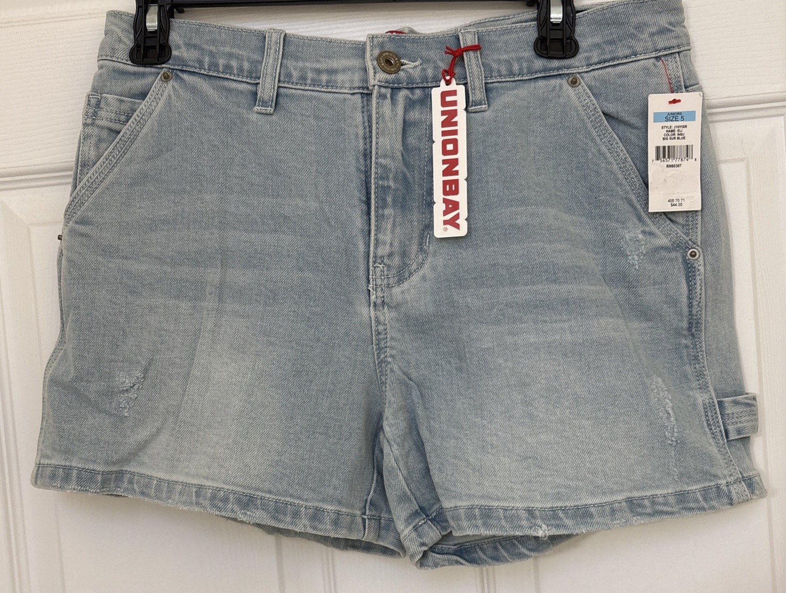 Unionbay Vintage Boyfriend Blue Casual Stretch Denim Shorts Size 5 Juniors NWT