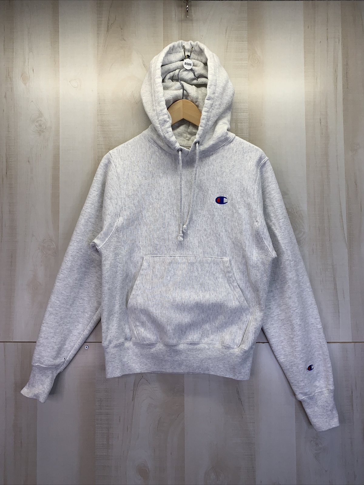 Vintage Champion Reverse Weave Heather Grey Hoodie Mens/Womens XS-8586