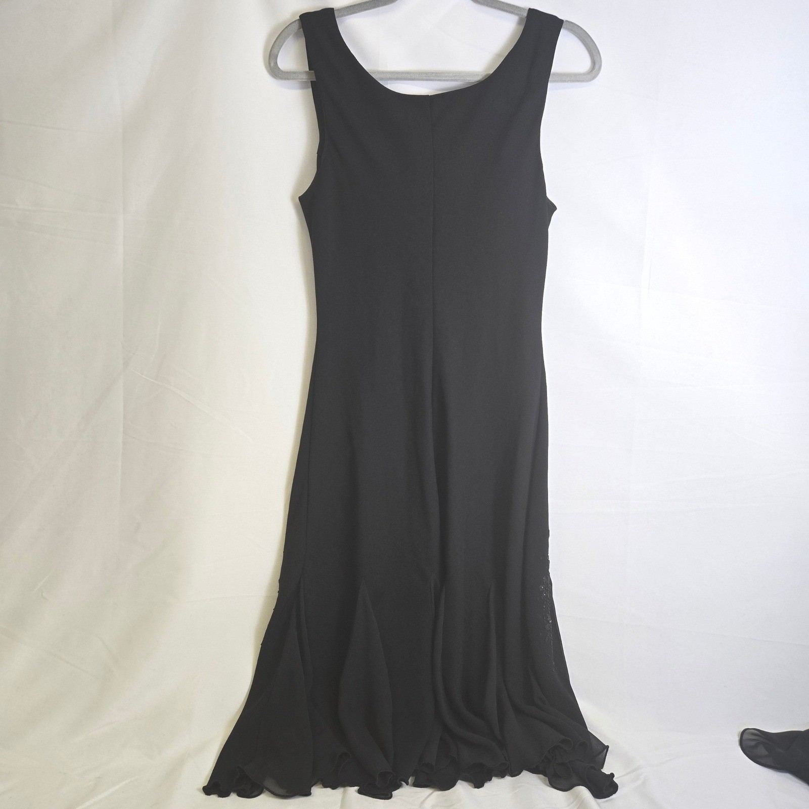 SL Fashions Evening Dress & Bolero Jacket Black Sequin Embellished 2 VTG READ