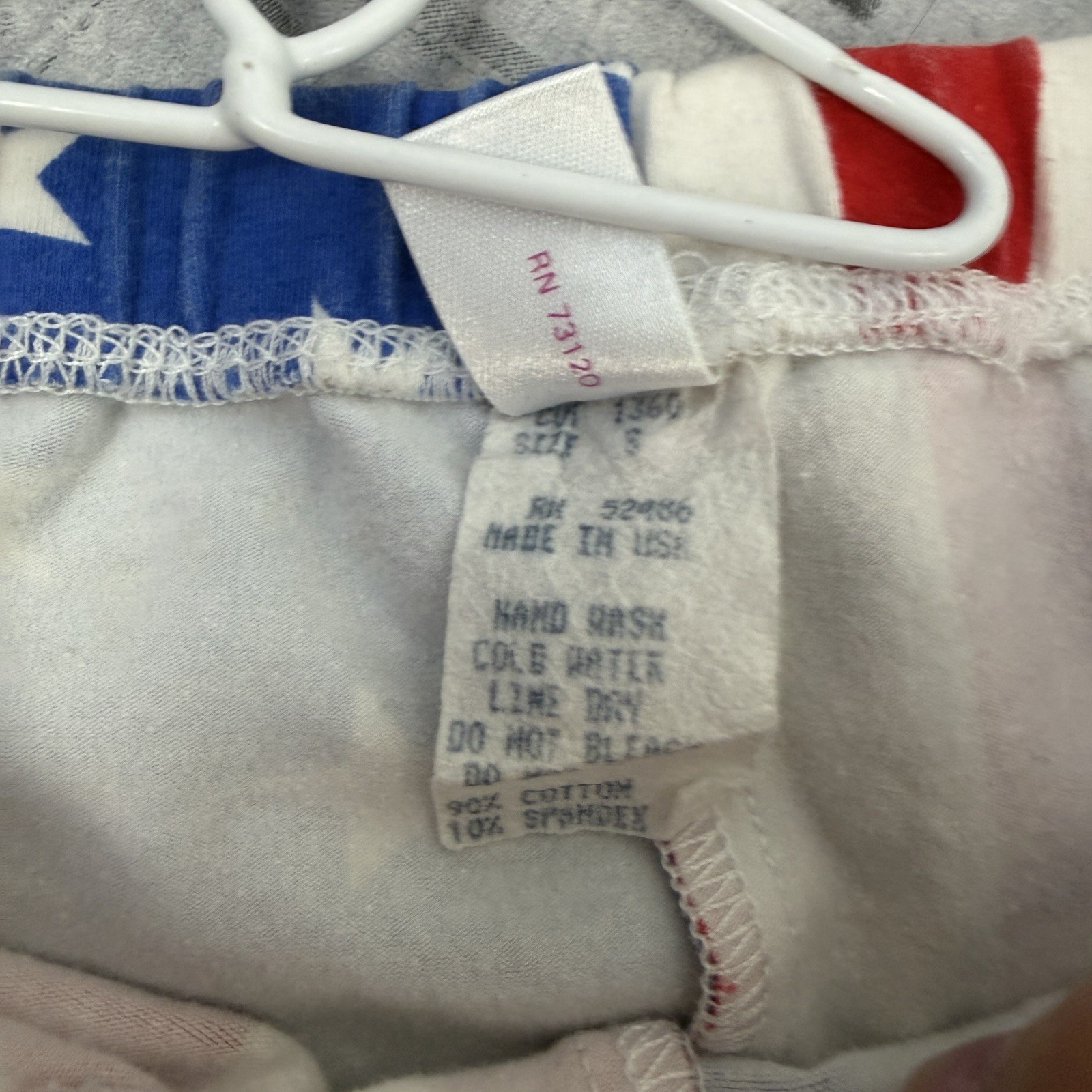 Vintage 90s Fredrick’s Of Hollywood USA Flag hot pants booty shorts sz S Stretch