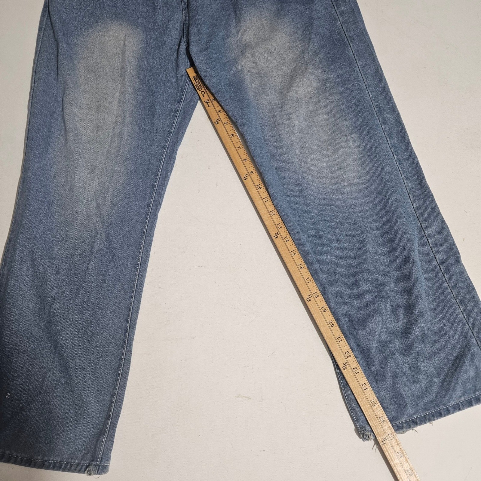 Vintage 90s JNCO Jeans Baggy Wide Leg Crown Graffiti Light Wash 31 Y2K Skater