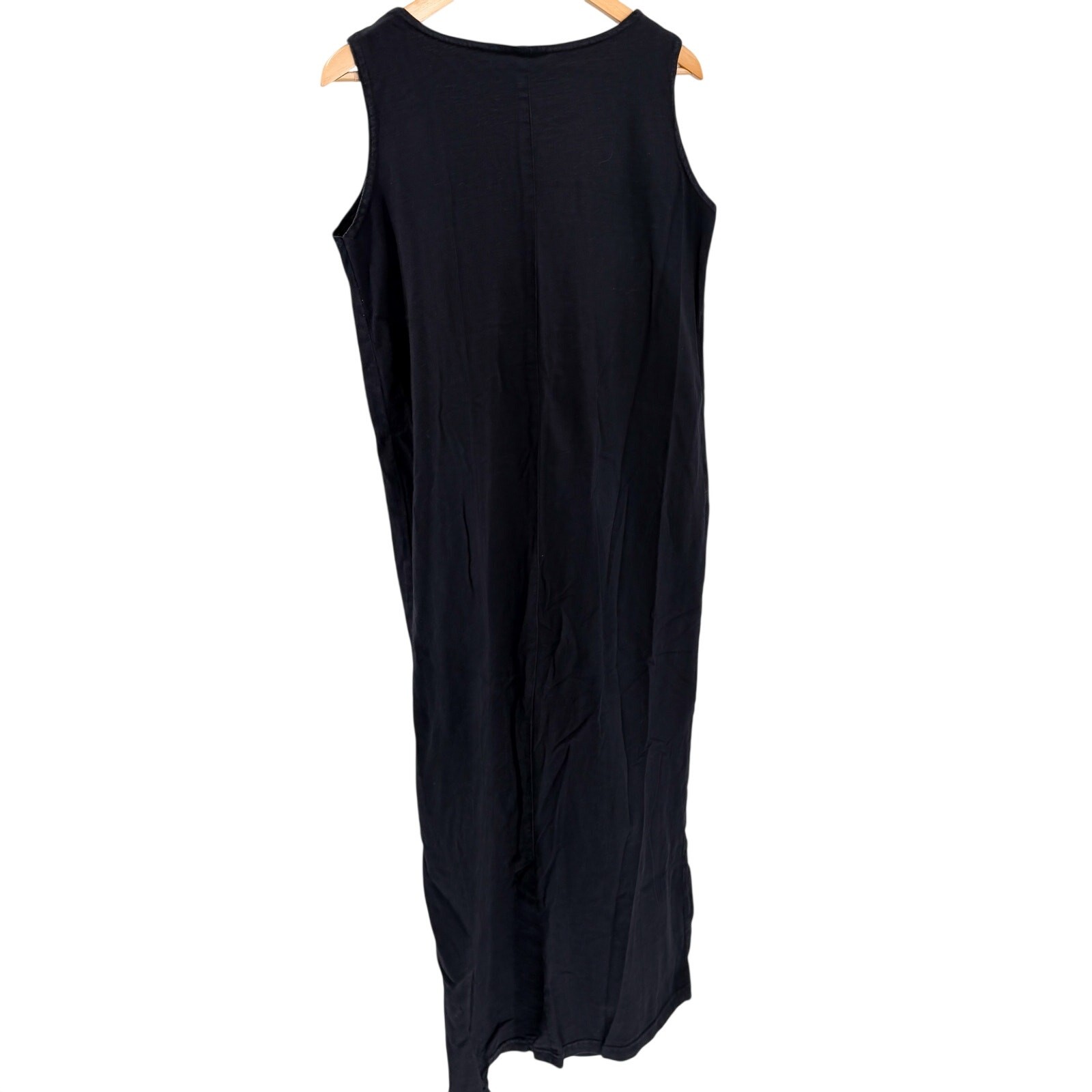 Vintage 90s Blue Cactus Black 100% Cotton Tribal Graphic Sleeveless Maxi Dress