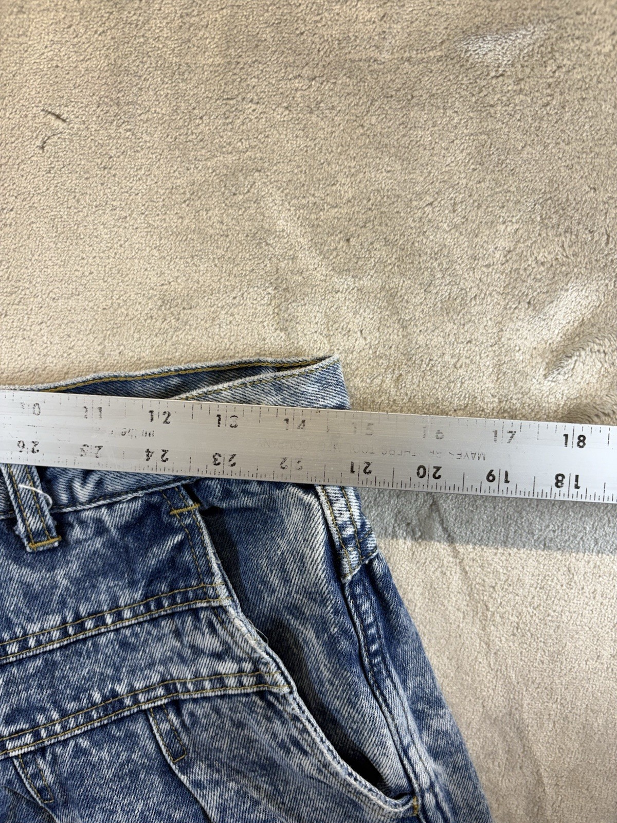 Vintage 80s Honors Acid Wash Denim Jeans High Waist Tapered Blue Size 14