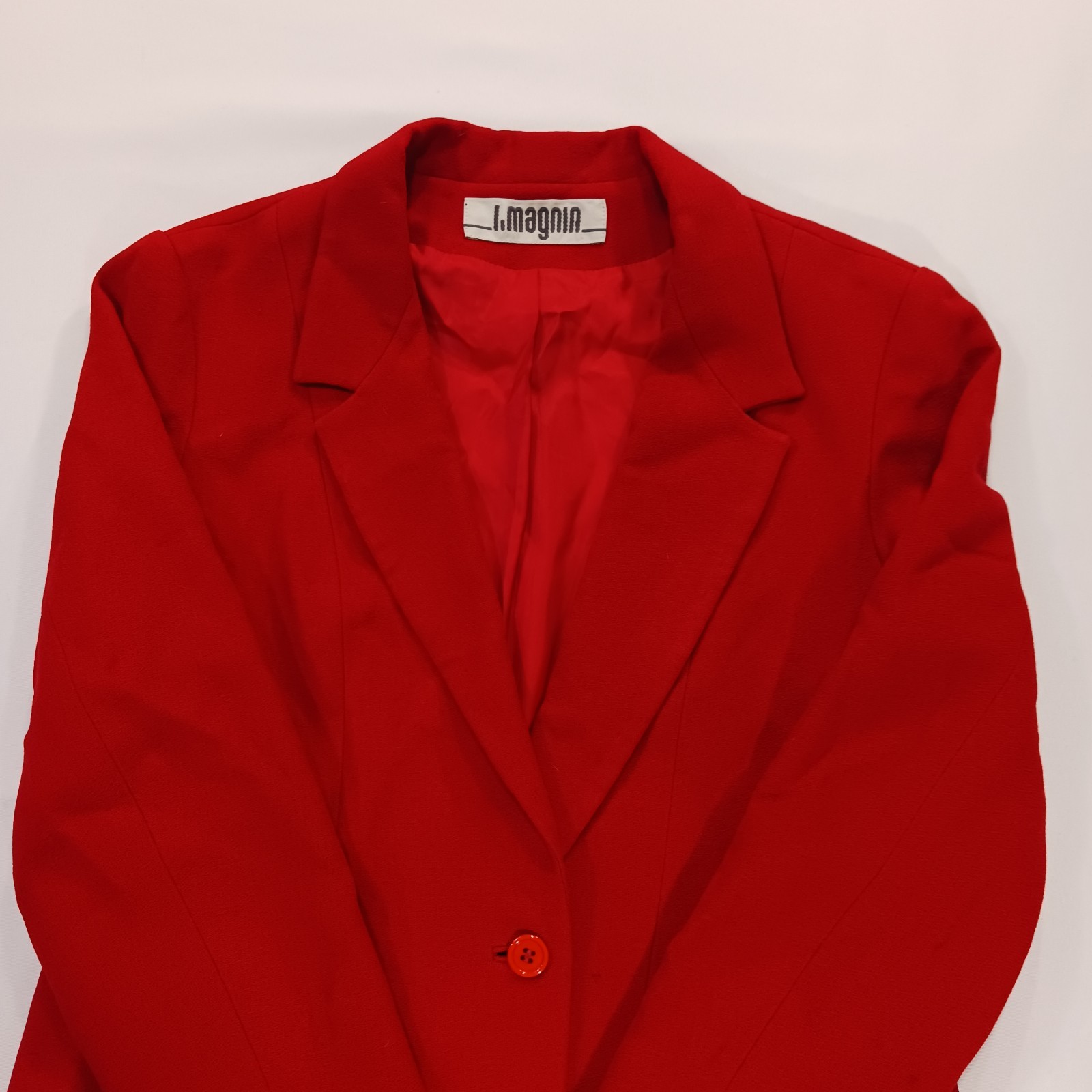 Vintage I. Magnin David Hayes Women’s Red 100% Pure Wool Blazer Jacket Size 14