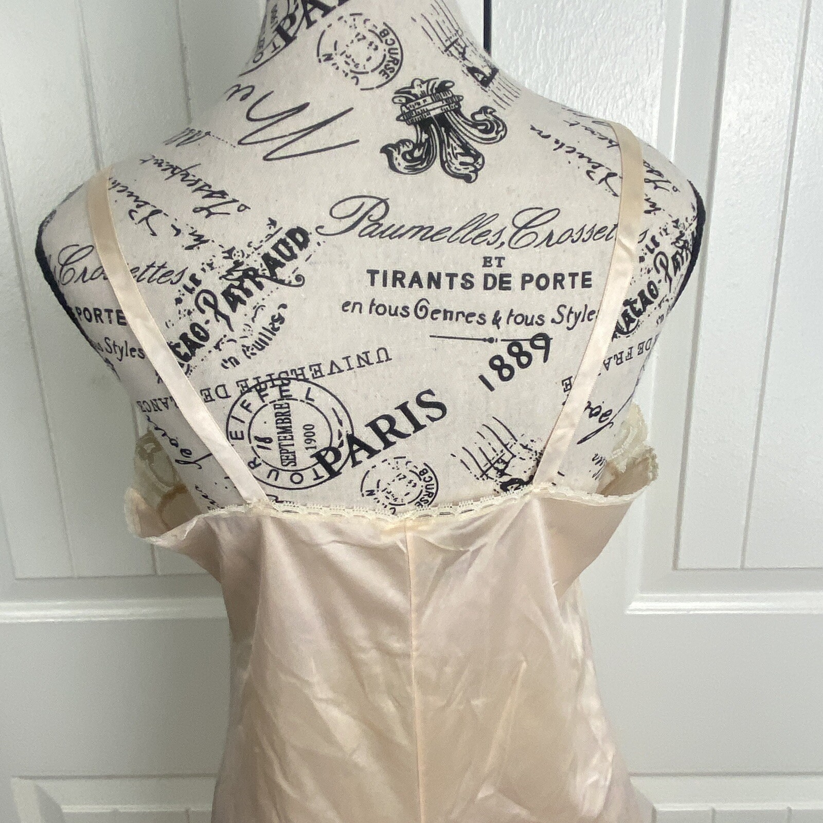 Vtg Movie Star Nylon Dress Slip Pink Gown Sz 36 3114 Lace Sheer Chiffon