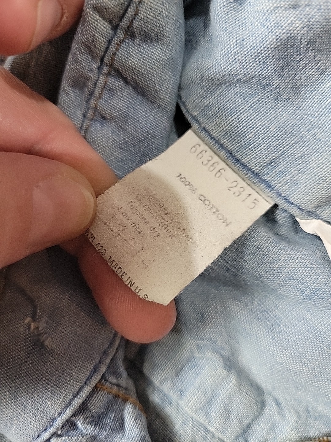 Vintage Levis Chambray Orange Tab USA Tag Blue Women 13/14
